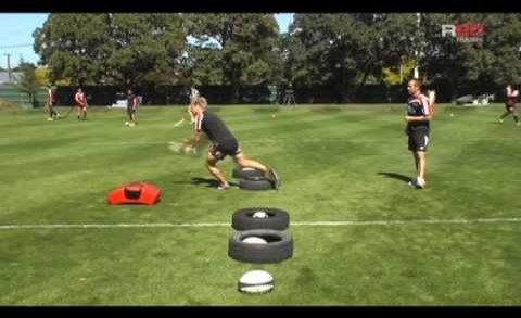 High intenisty Halfback passing drill