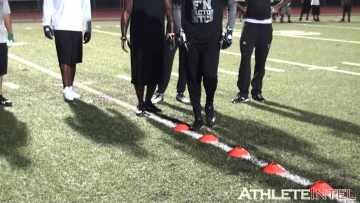 NFL Running back footwork drills for sidestepping