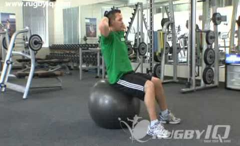 Physio Ball Crunch with Resistance
